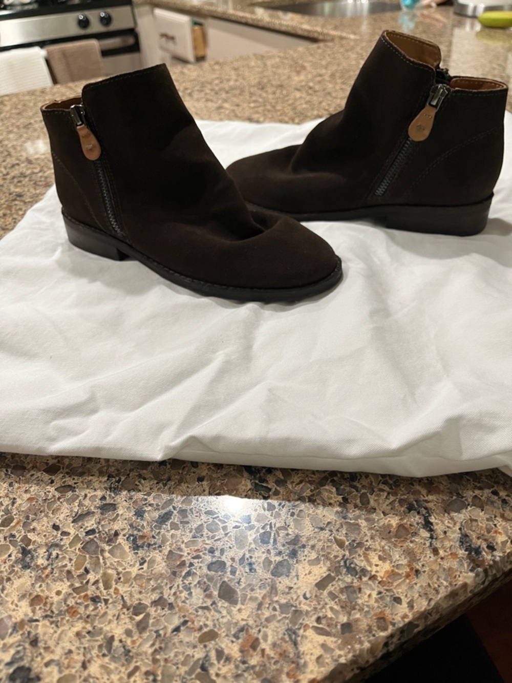 gentle souls Dark Brown Suede Ankle Booties